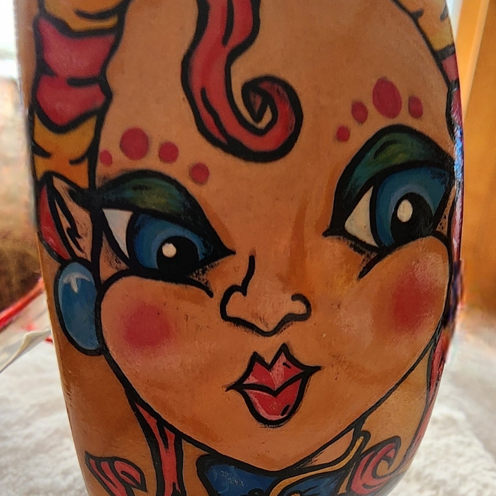 Hand-Painted Statement Bangle Bracelet Bold Pop A… - image 7